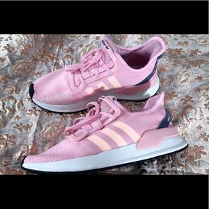 Adidas pink running shoes